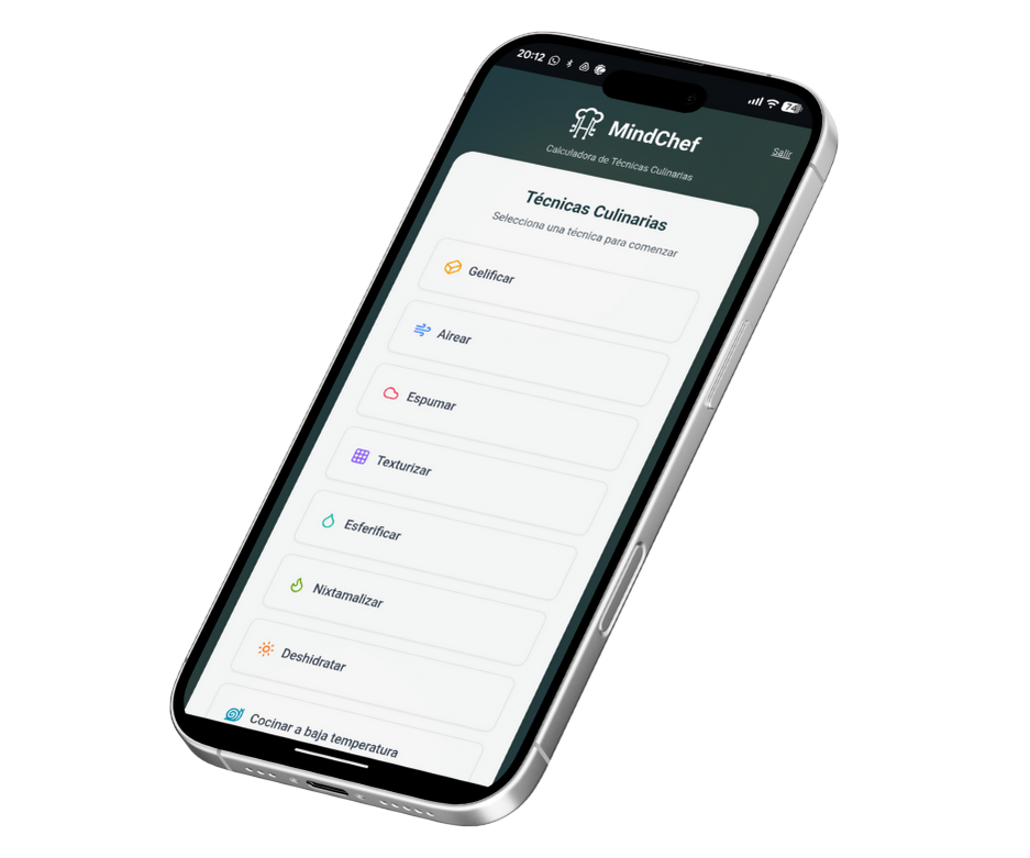Calculadora MindChef - Guía de Técnicas Culinarias