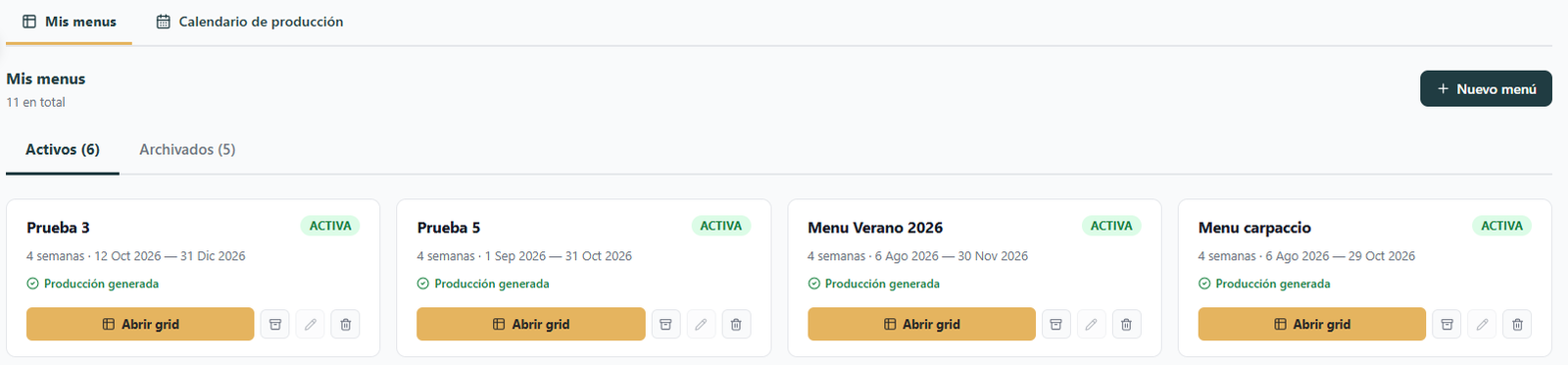 Planificación visual de menús por dieta en MindChef Colectividades